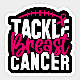 Tackle Breast Cancer Football Sport Awareness Support Pink Ribbon Sticker